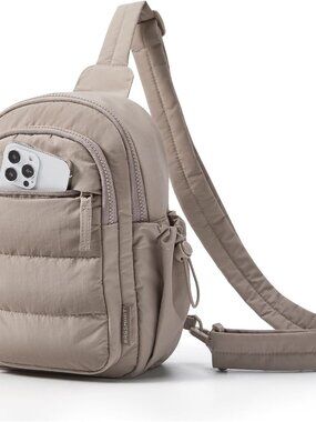 Small Sling Bag for Women, Puffer Crossbody Bag Purses Hobo Handbag Fanny Packs